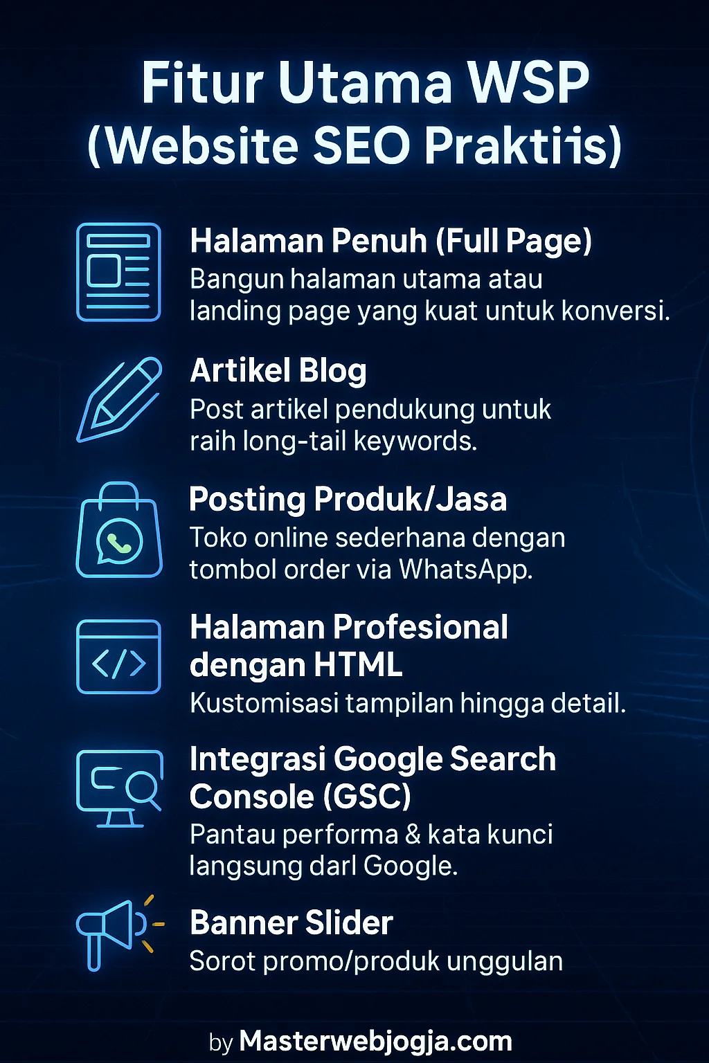 e Fitur Website SEO Praktis WSP